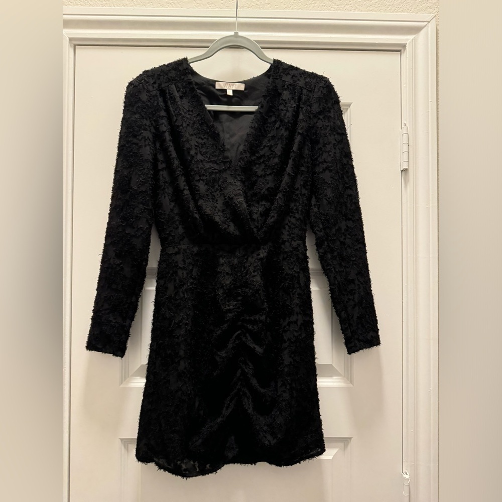 WAYF Rae Puff Sleeve Rouche Textured Mini